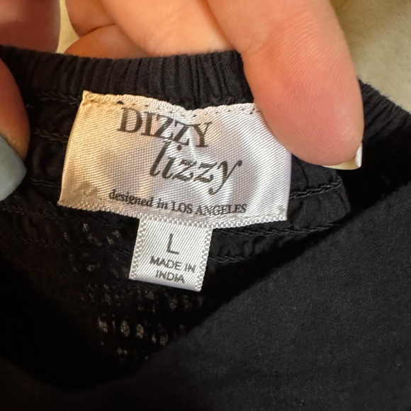 Dizzy Lizzy Black Flowy Spaghetti Strap Dress Size Large - Picture 3 of 5